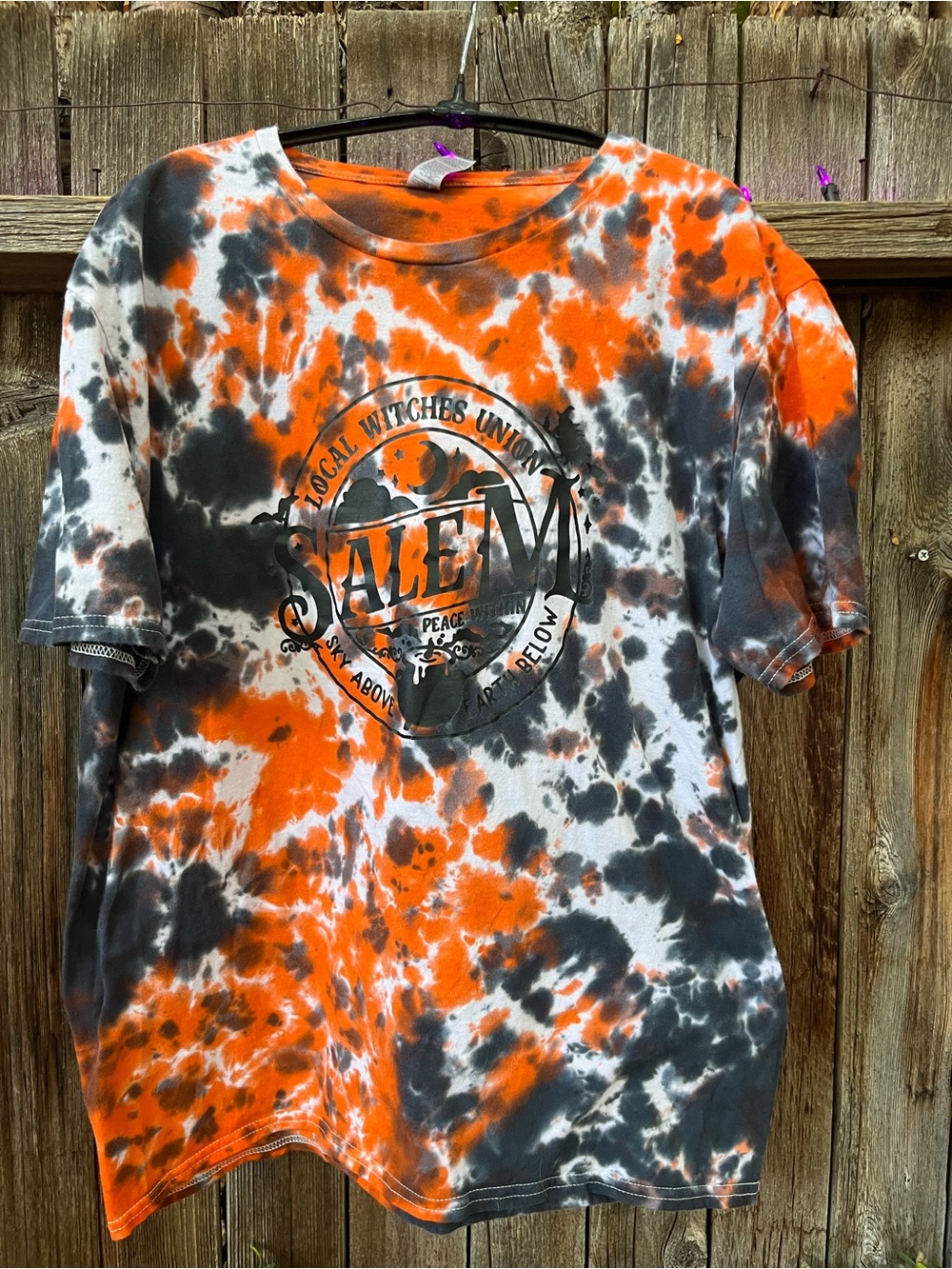 Salem Tie-Dye Graphic Tee in Orange & Black